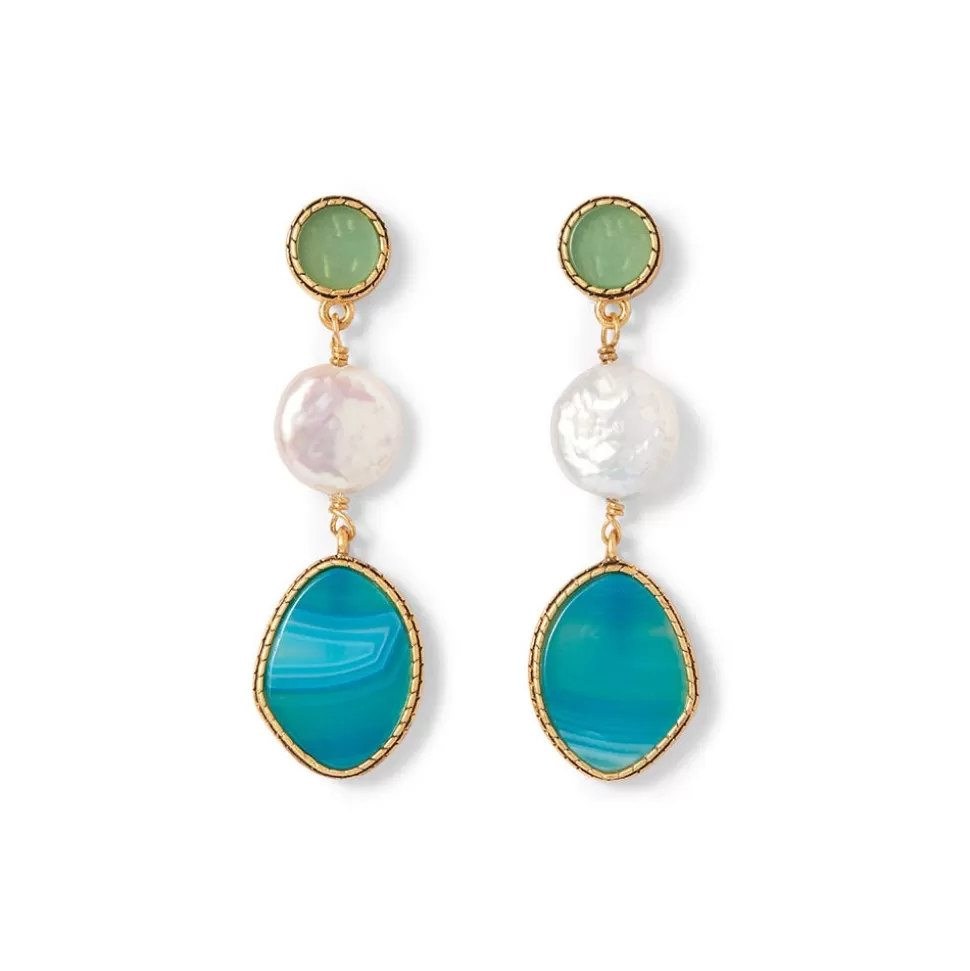 Earrings*The Met Store Ancient Mixed Motifs Glass Triple-Drop Earrings