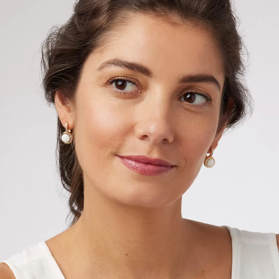 Earrings*The Met Store Celestial Symbols Carved Mother-of-Pearl Coin Hoop Earrings