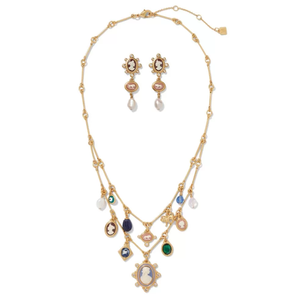 Jewelry Sets*The Met Store European Cameo Charm Necklace and Drop Earrings Set