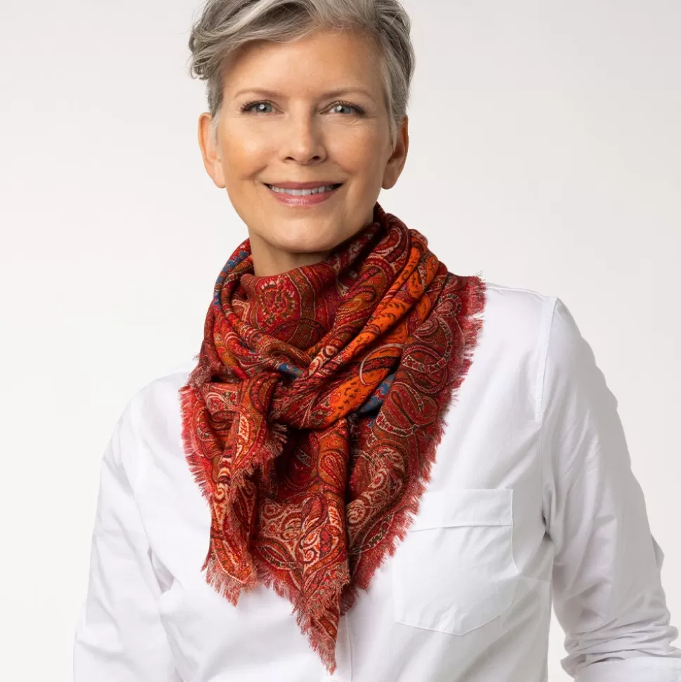 Scarves & Wraps*The Met Store Four Seasons Paisley Square Wool Scarf