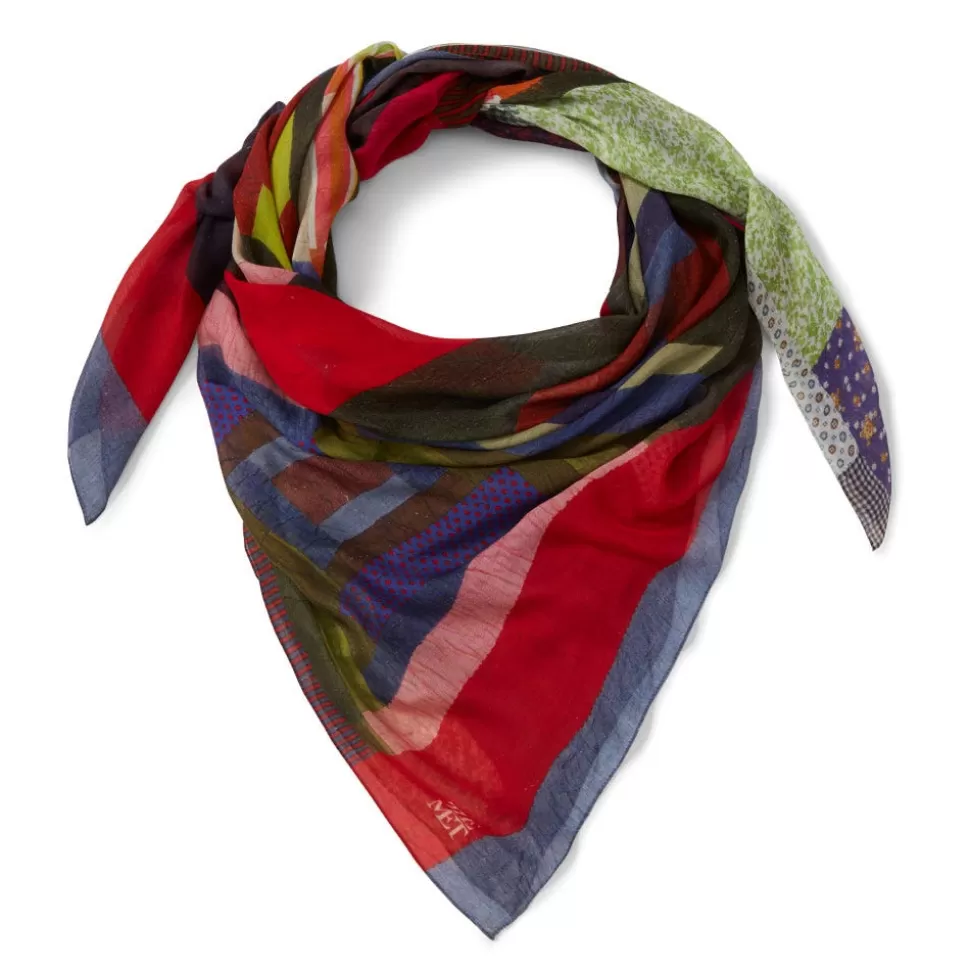 Scarves & Wraps*The Met Store Gee's Bend Pettway Quilt Design Oblong Silk Scarf