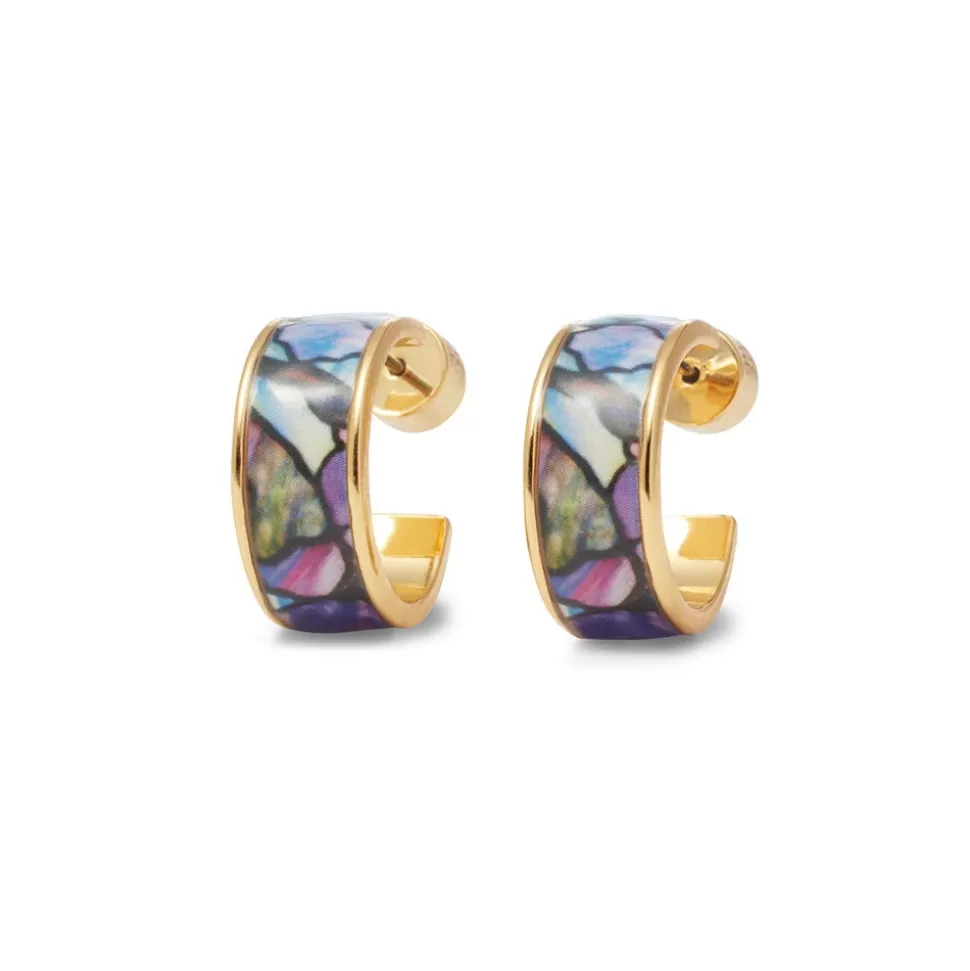 Earrings*The Met Store Magnolias and Irises Enamel Hoop Earrings