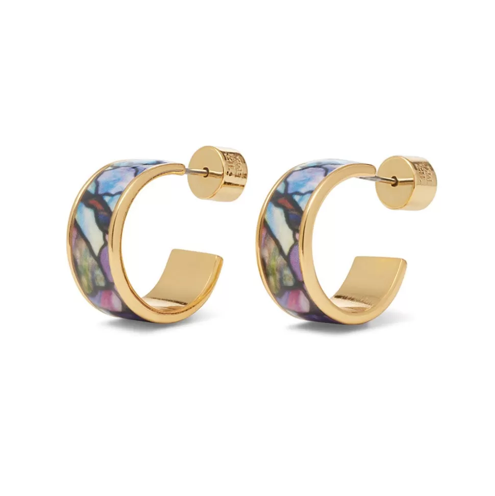 Earrings*The Met Store Magnolias and Irises Enamel Hoop Earrings