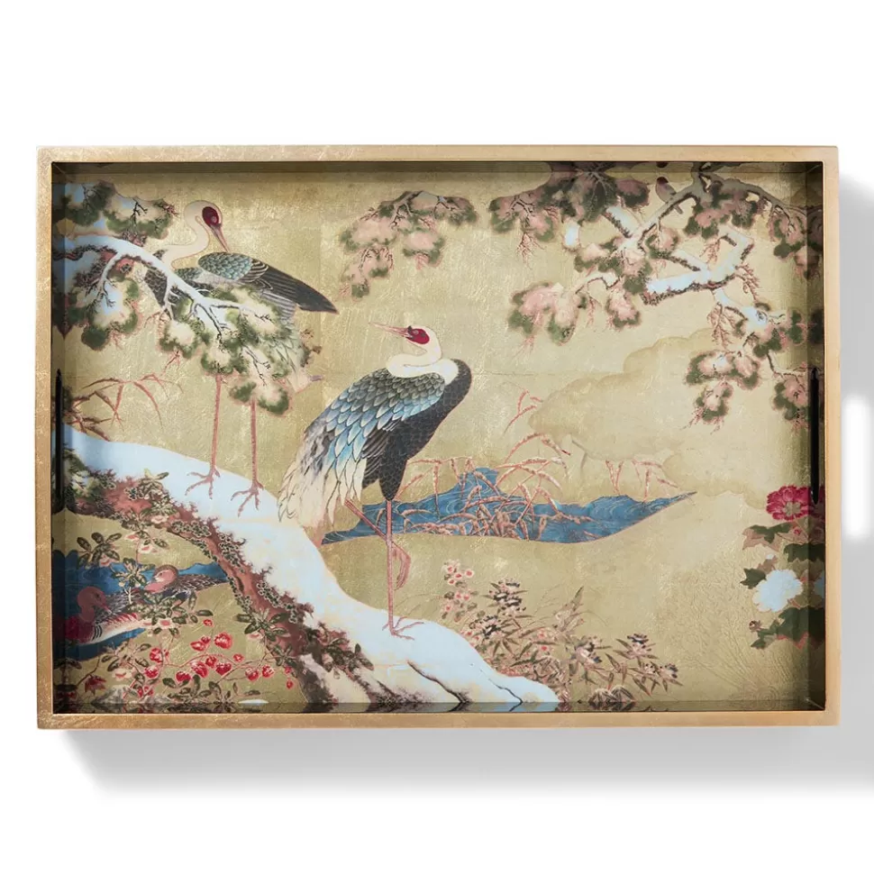 Tableware | Decorative Accents*The Met Store Momoyama Cranes and Flowers Lacquer Tray