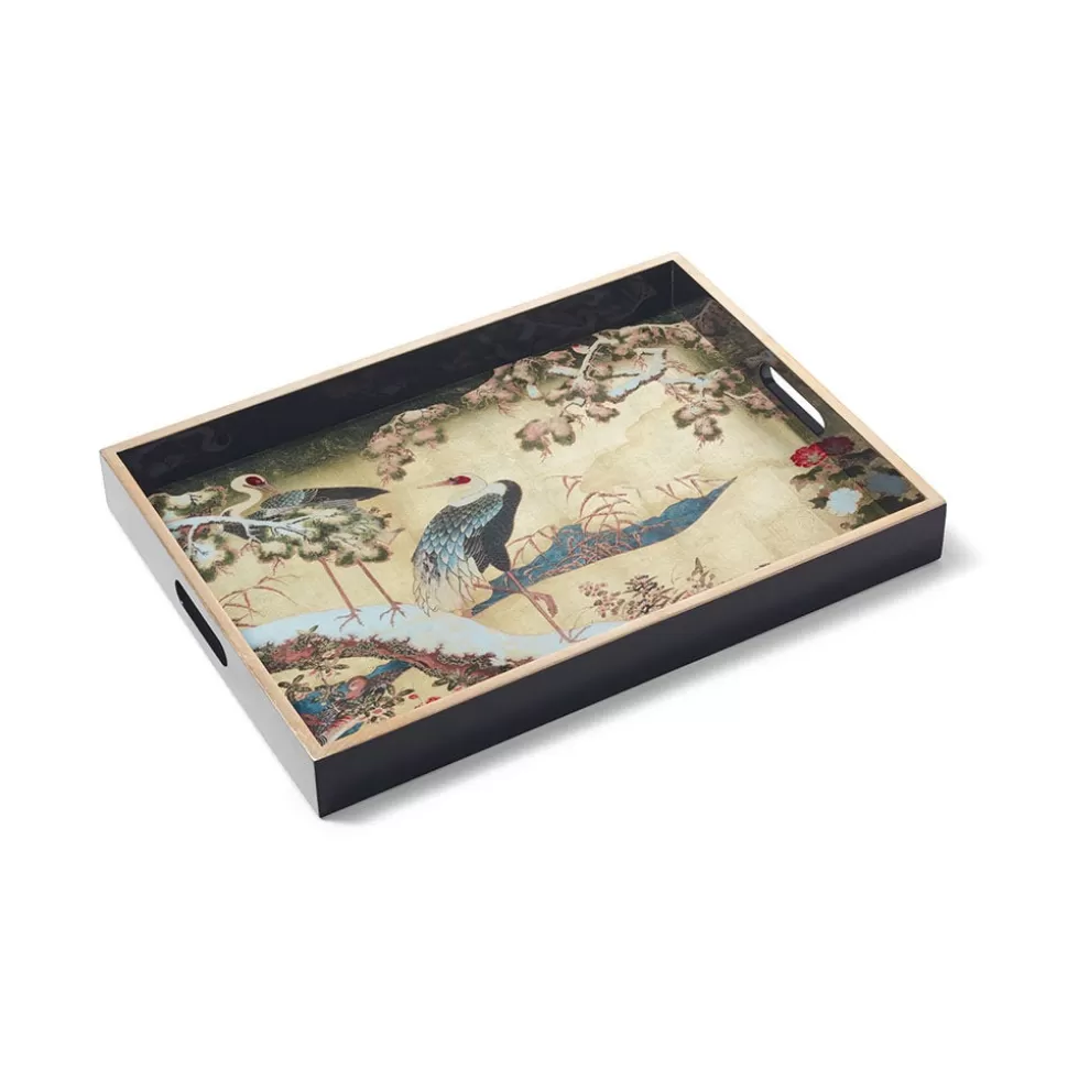 Tableware | Decorative Accents*The Met Store Momoyama Cranes and Flowers Lacquer Tray