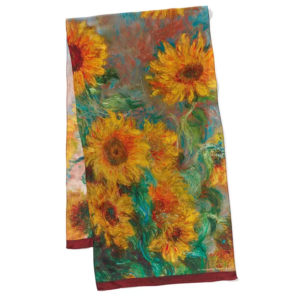 Scarves & Wraps*The Met Store Monet Sunflowers Oblong Silk Scarf