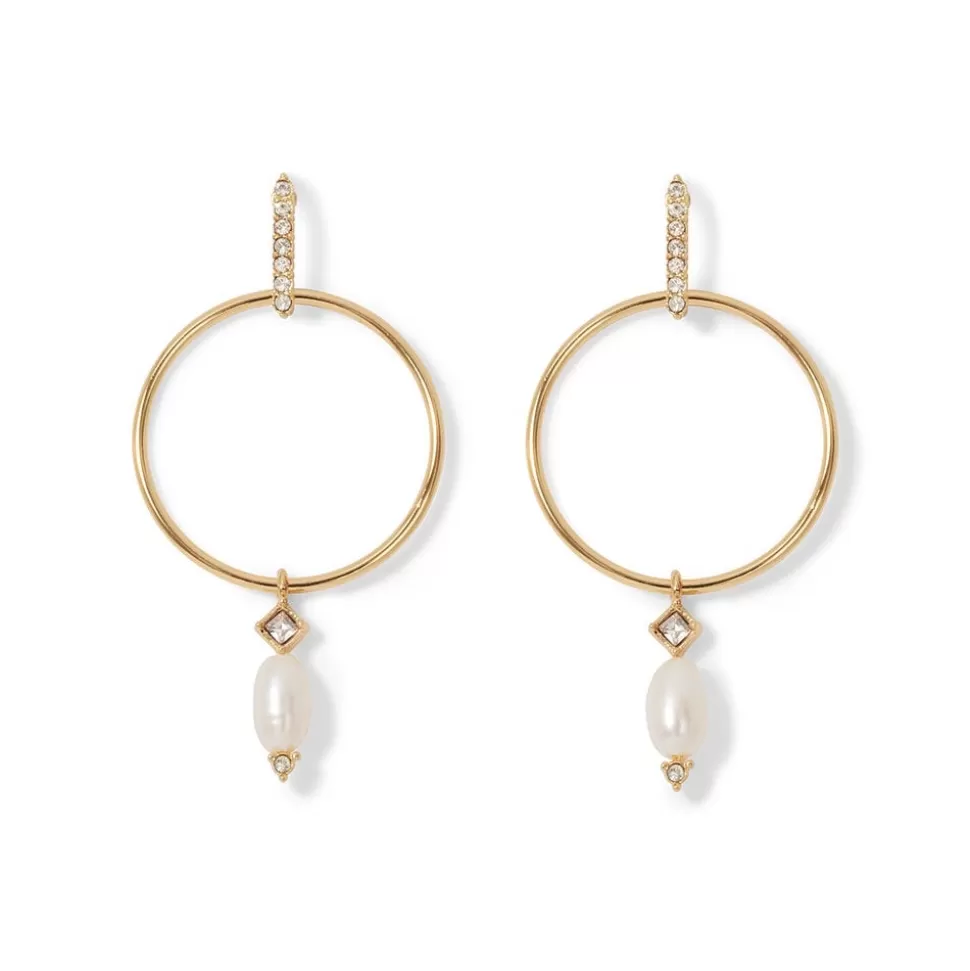 Earrings*The Met Store Royal Tudor Forward-Facing Hoop Earrings with Pearl Drops