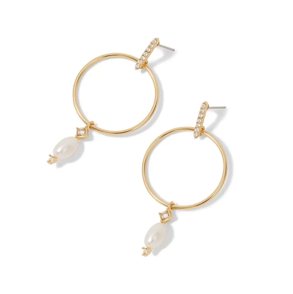 Earrings*The Met Store Royal Tudor Forward-Facing Hoop Earrings with Pearl Drops
