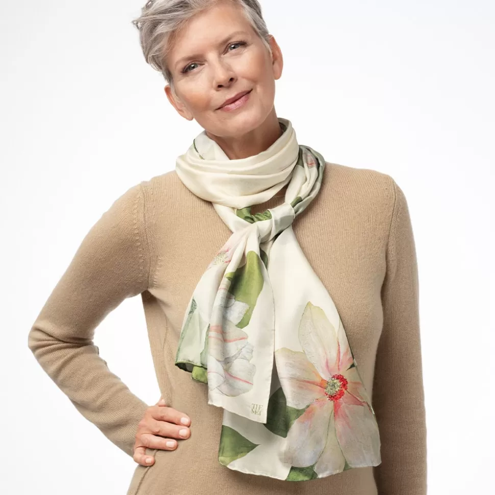 Scarves & Wraps*The Met Store Studies of Magnolias Oblong Silk Scarf