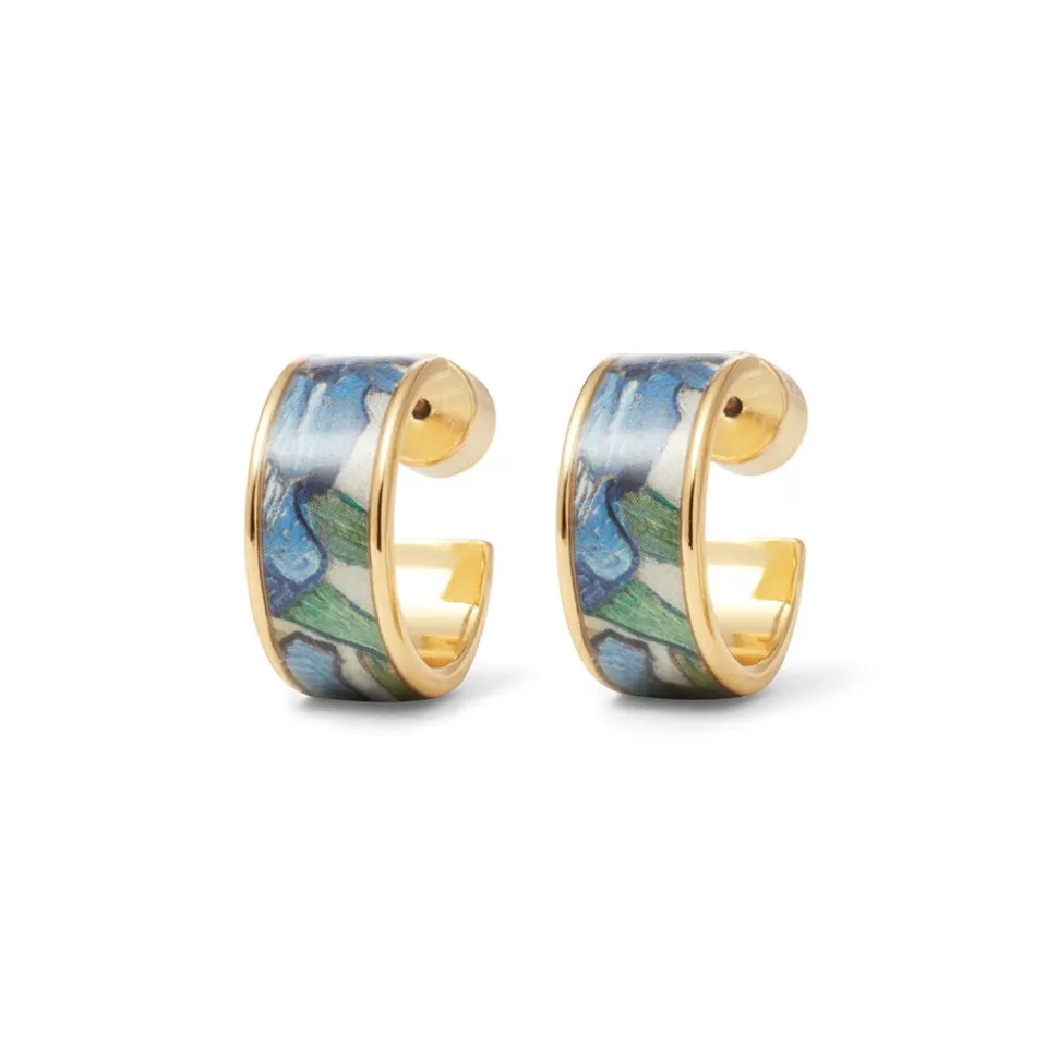 Earrings*The Met Store Van Gogh Irises Enamel Hoop Earrings