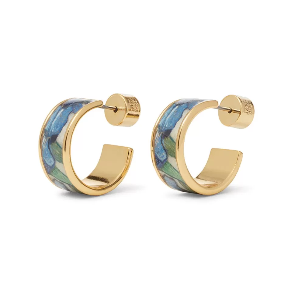 Earrings*The Met Store Van Gogh Irises Enamel Hoop Earrings