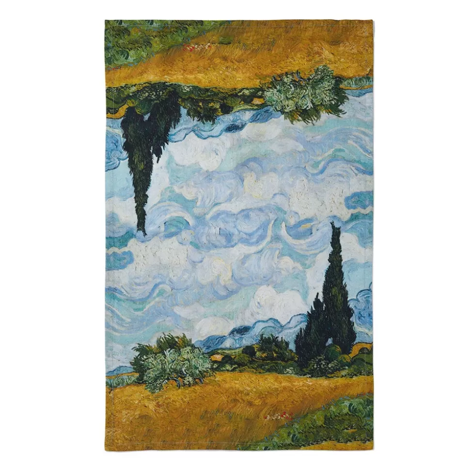 Decorative Accents*The Met Store Van Gogh Wheat Field with Cypresses Tea Towel
