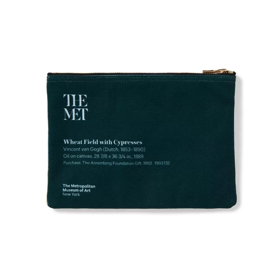 Bags*The Met Store Van Gogh Wheat Field with Cypresses Zip Pouch