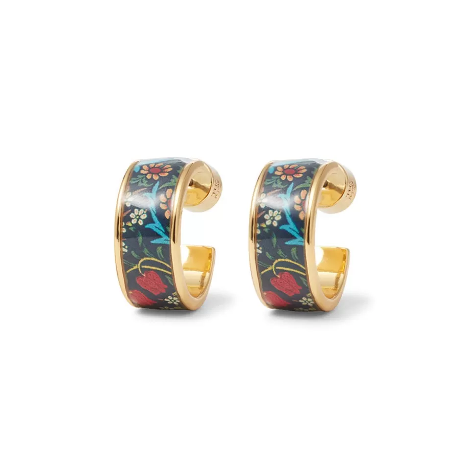Earrings*The Met Store William Morris Blackthorn Enamel Hoop Earrings