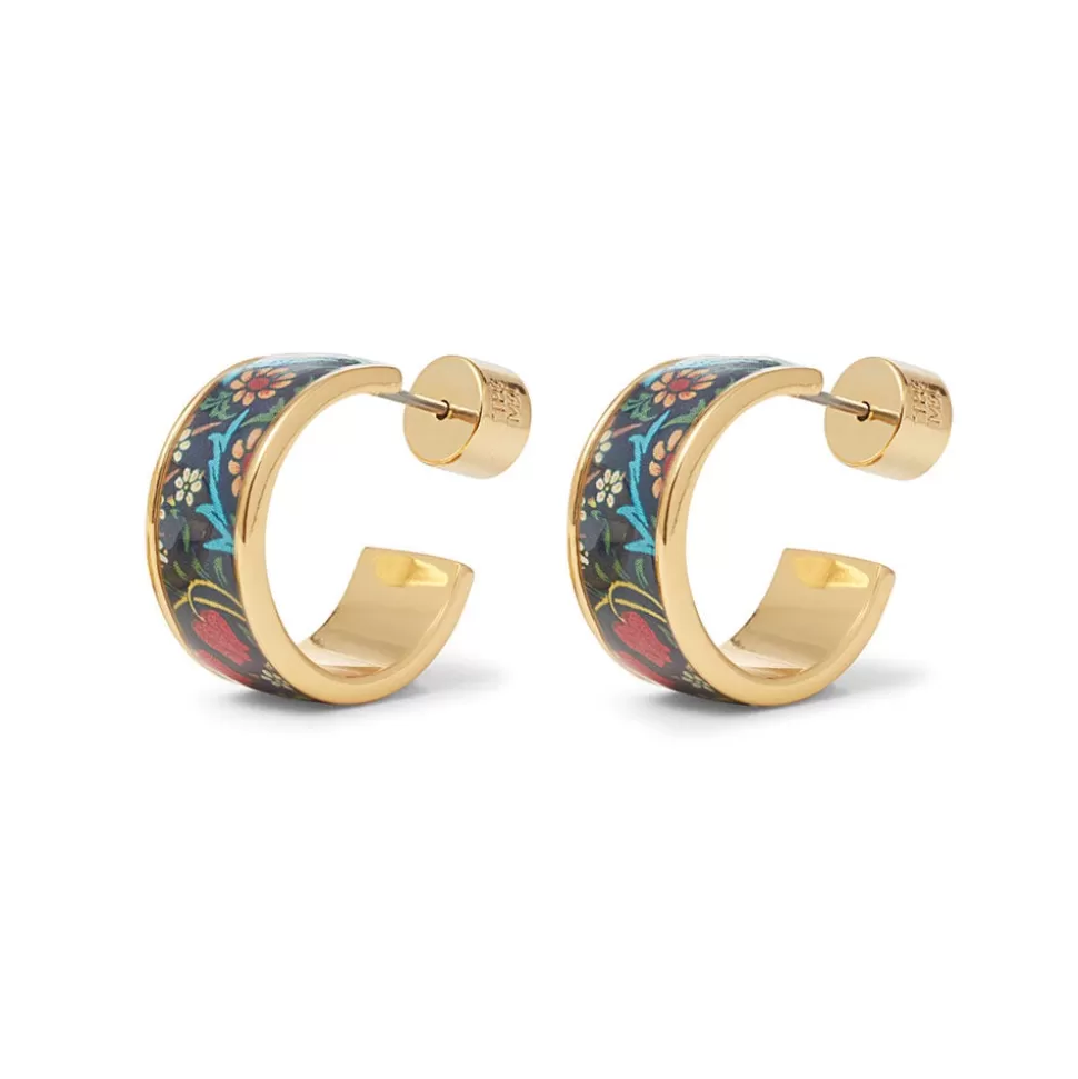 Earrings*The Met Store William Morris Blackthorn Enamel Hoop Earrings