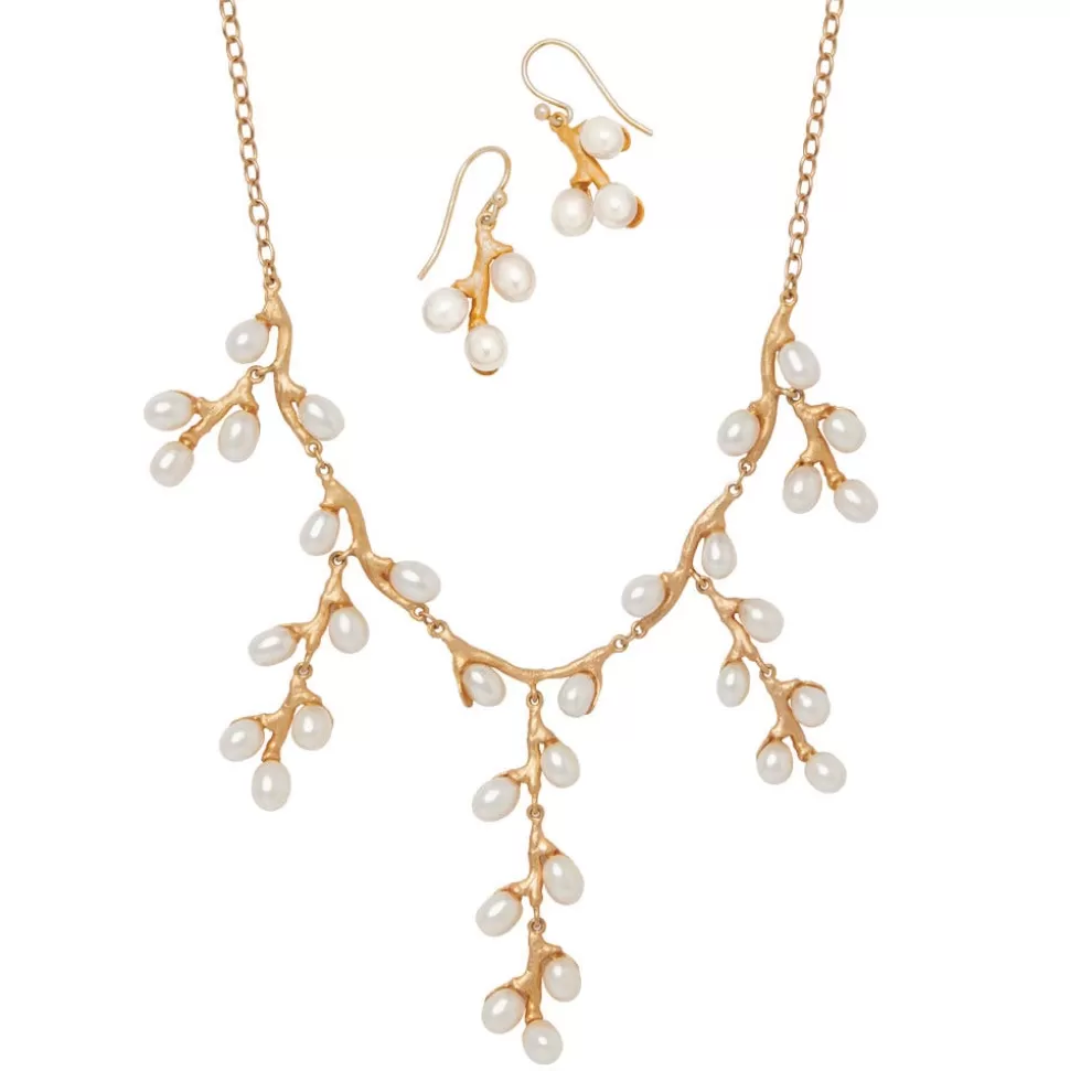 Jewelry Sets*The Met Store Willow Catkins Pearl Bib Necklace and Drop Earrings Set